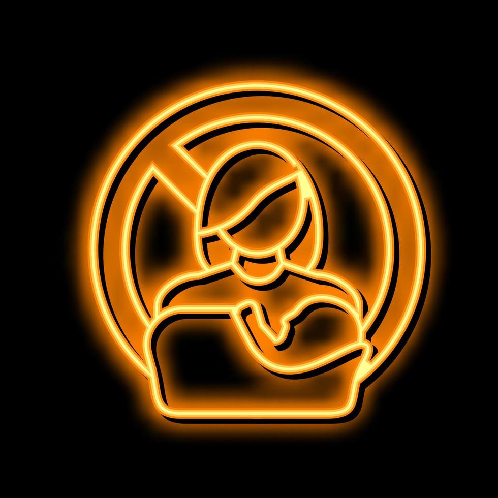 pregnant nursing restriction neon glow icon illustration vector