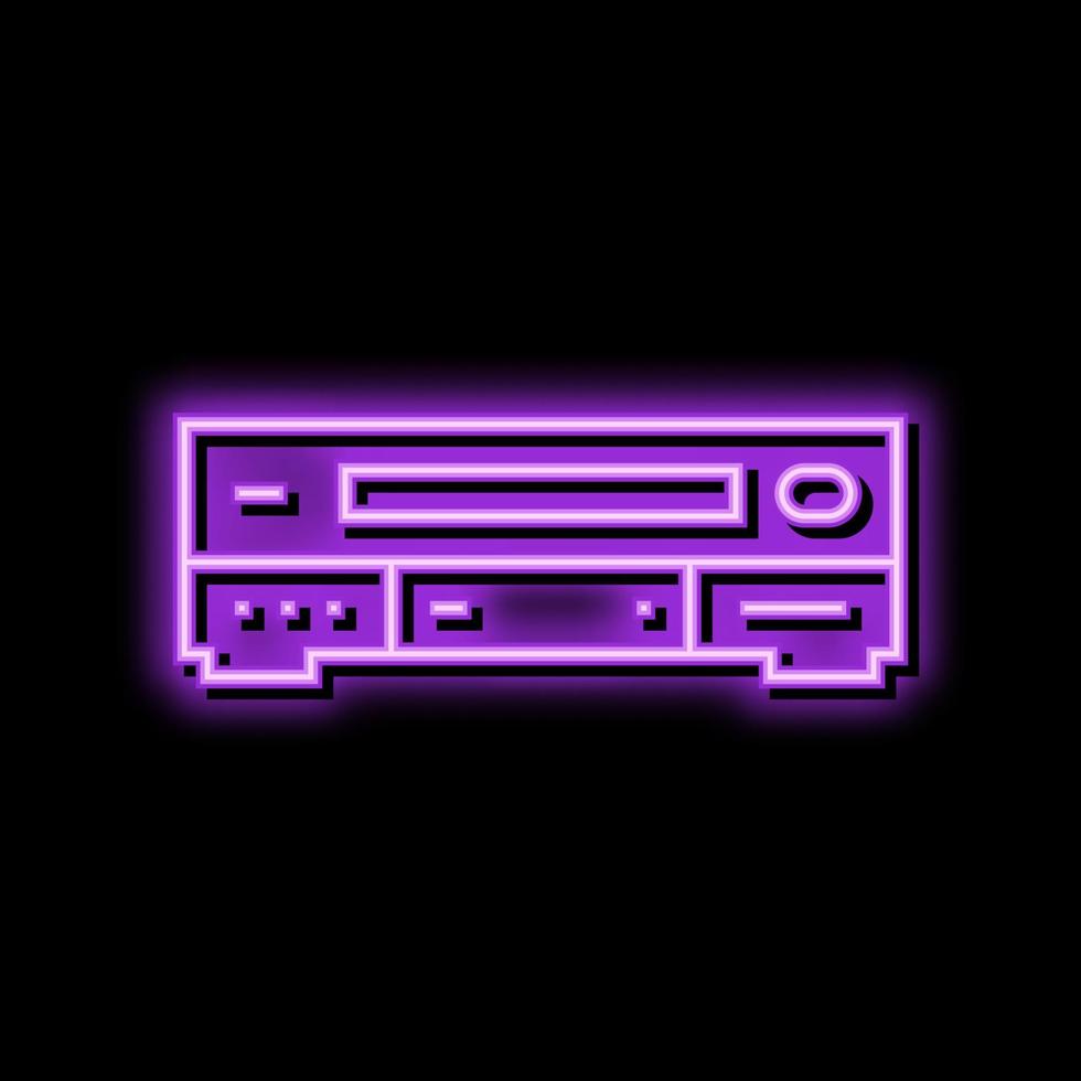 vhs player retro gadget neon glow icon illustration vector