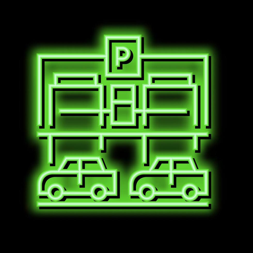 equipment parking neon glow icon illustration vector