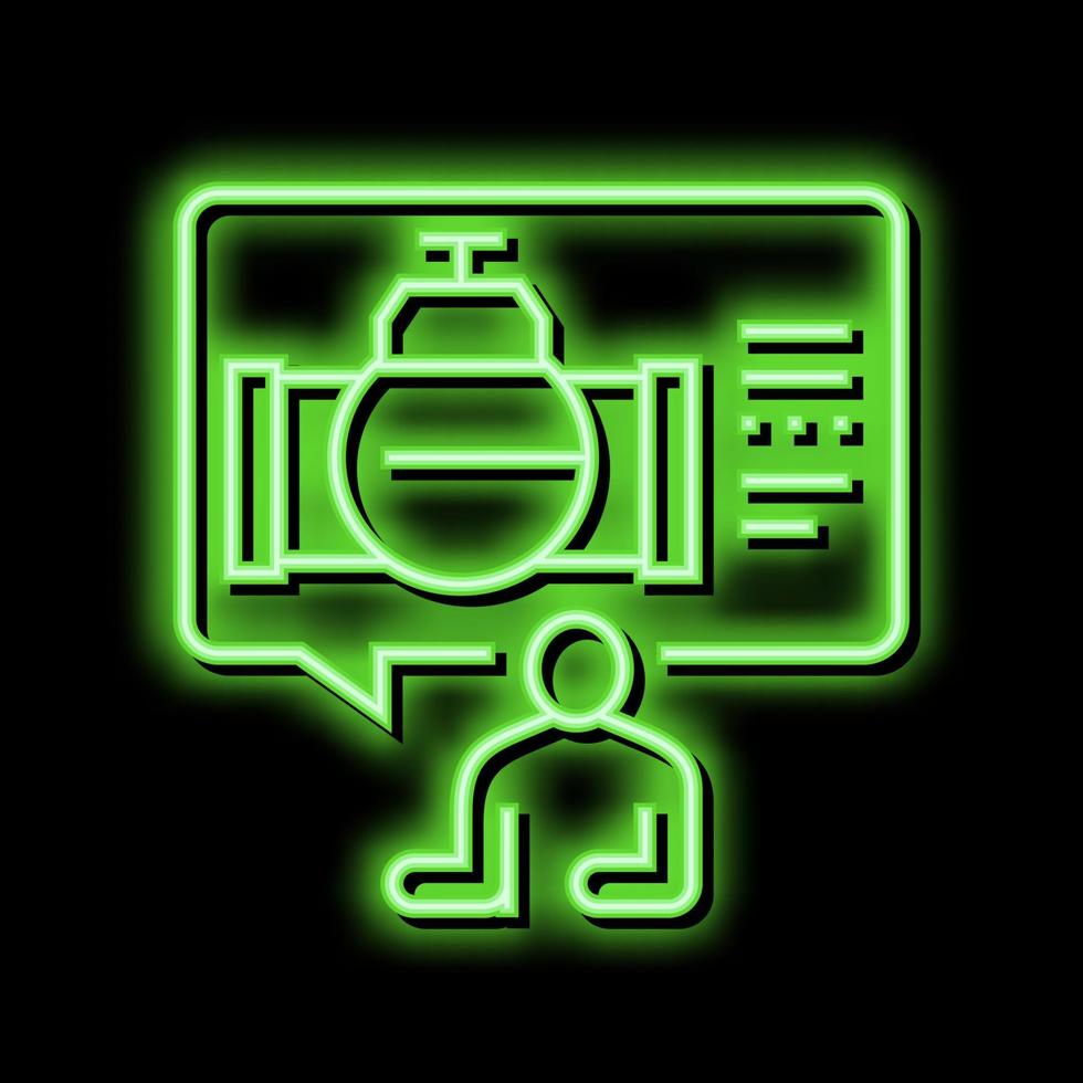 consultation pipeline construction neon glow icon illustration vector