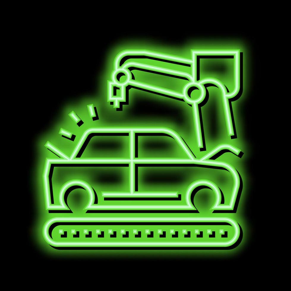 finishing painting car body neon glow icon illustration vector