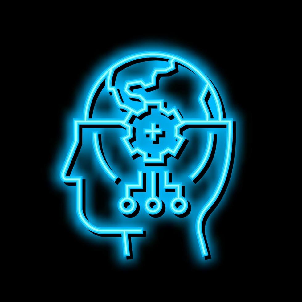 world knowledge neon glow icon illustration vector