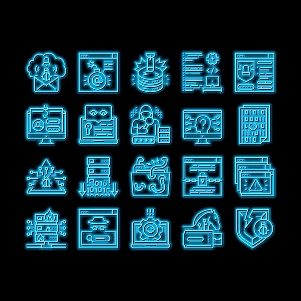 Cyber Security System Technology neon glow icon illustration vector