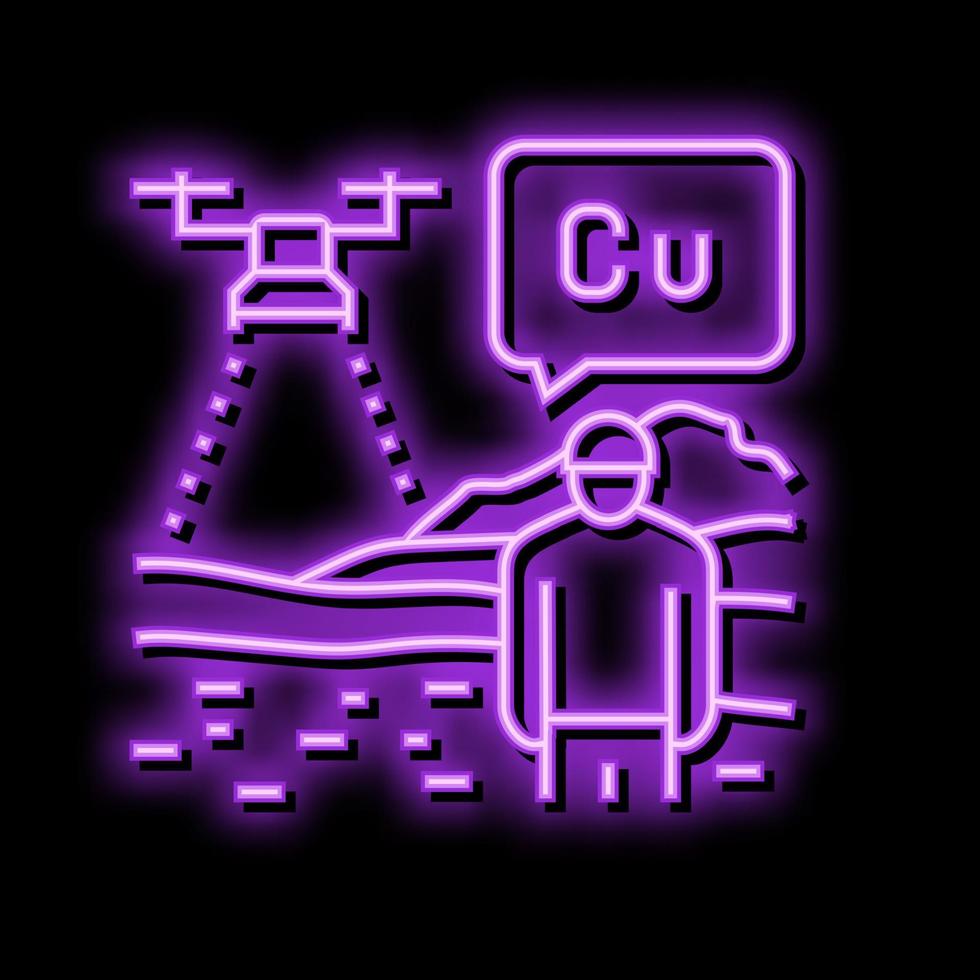 aerial surveying exploration copper neon glow icon illustration vector