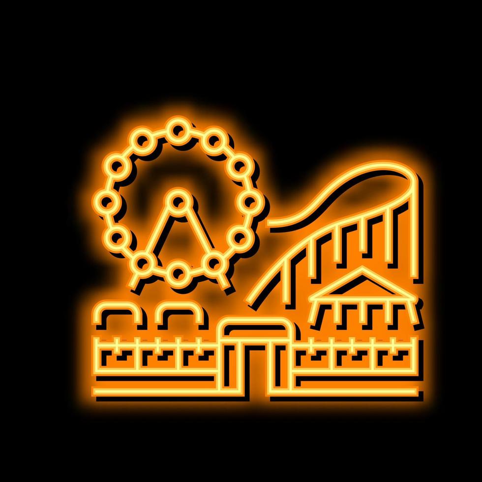 amusement park neon glow icon illustration vector