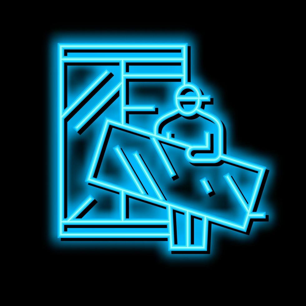 furniture assemblers neon glow icon illustration vector