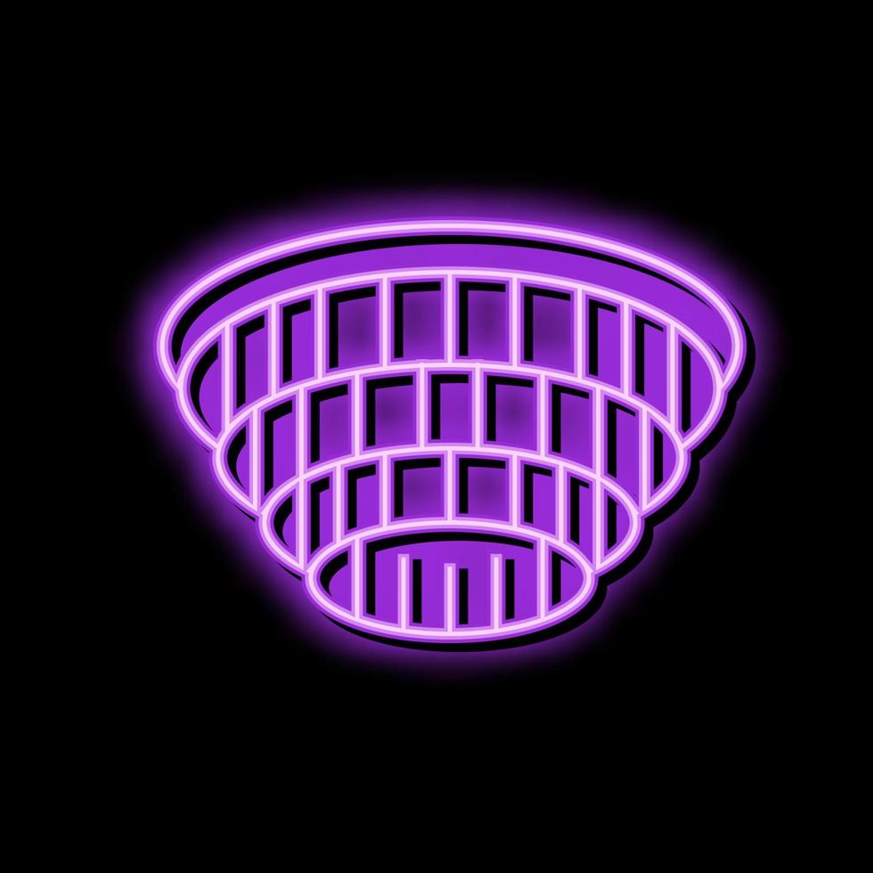 chandelier lamp ceiling neon glow icon illustration vector