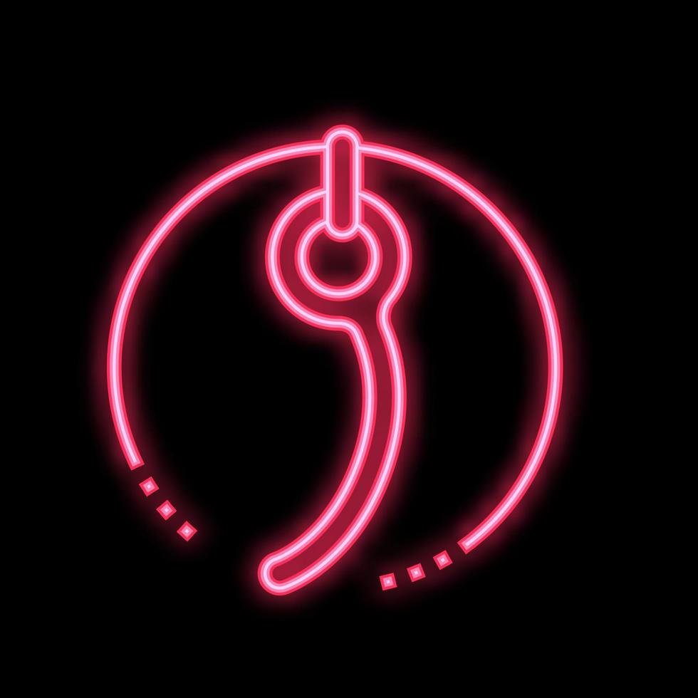 parachutist cord equipment neon glow icon illustration vector