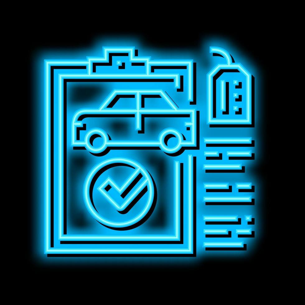 check used car neon glow icon illustration vector