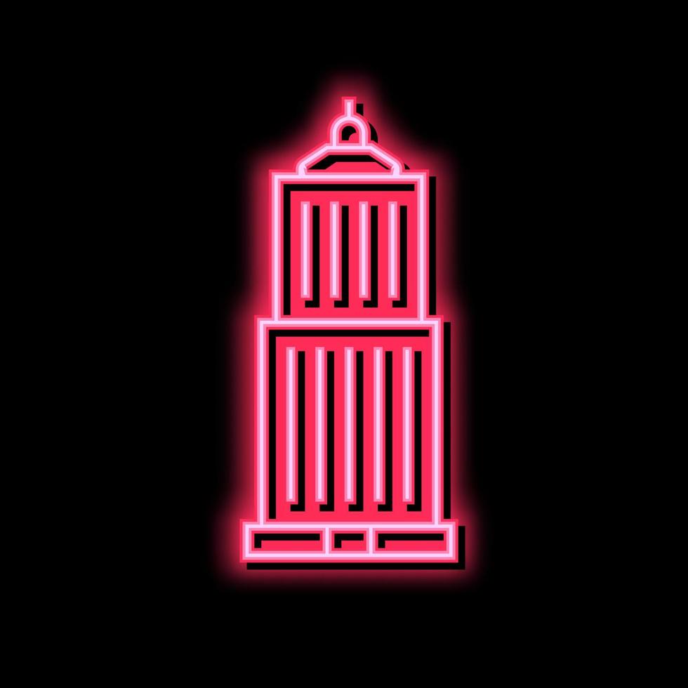 skyscraper business center building neon glow icon illustration vector
