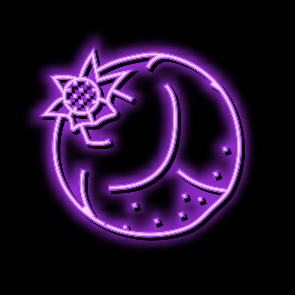 pomegranate fruit ripe neon glow icon illustration vector