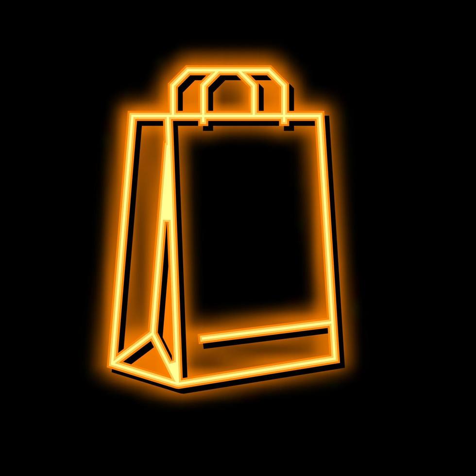 paper bag neon glow icon illustration vector