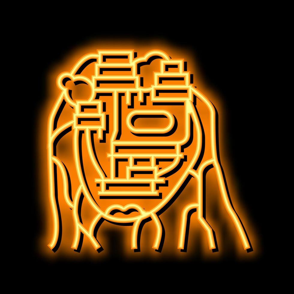 sigiriya on mountain neon glow icon illustration vector