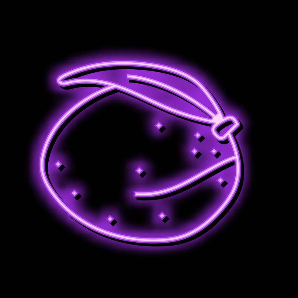 mango red leaf fruit neon glow icon illustration vector
