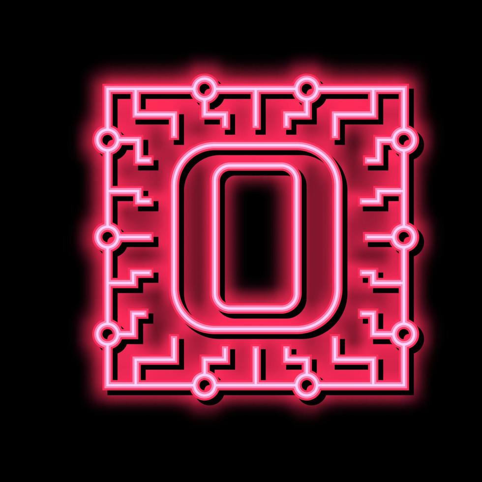 zero number neon glow icon illustration vector