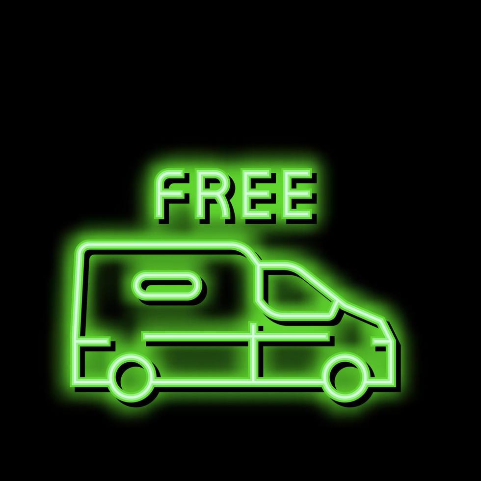 van transportation free shipping neon glow icon illustration vector