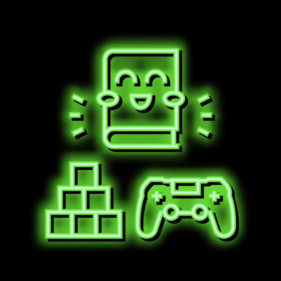 gaming book neon glow icon illustration vector