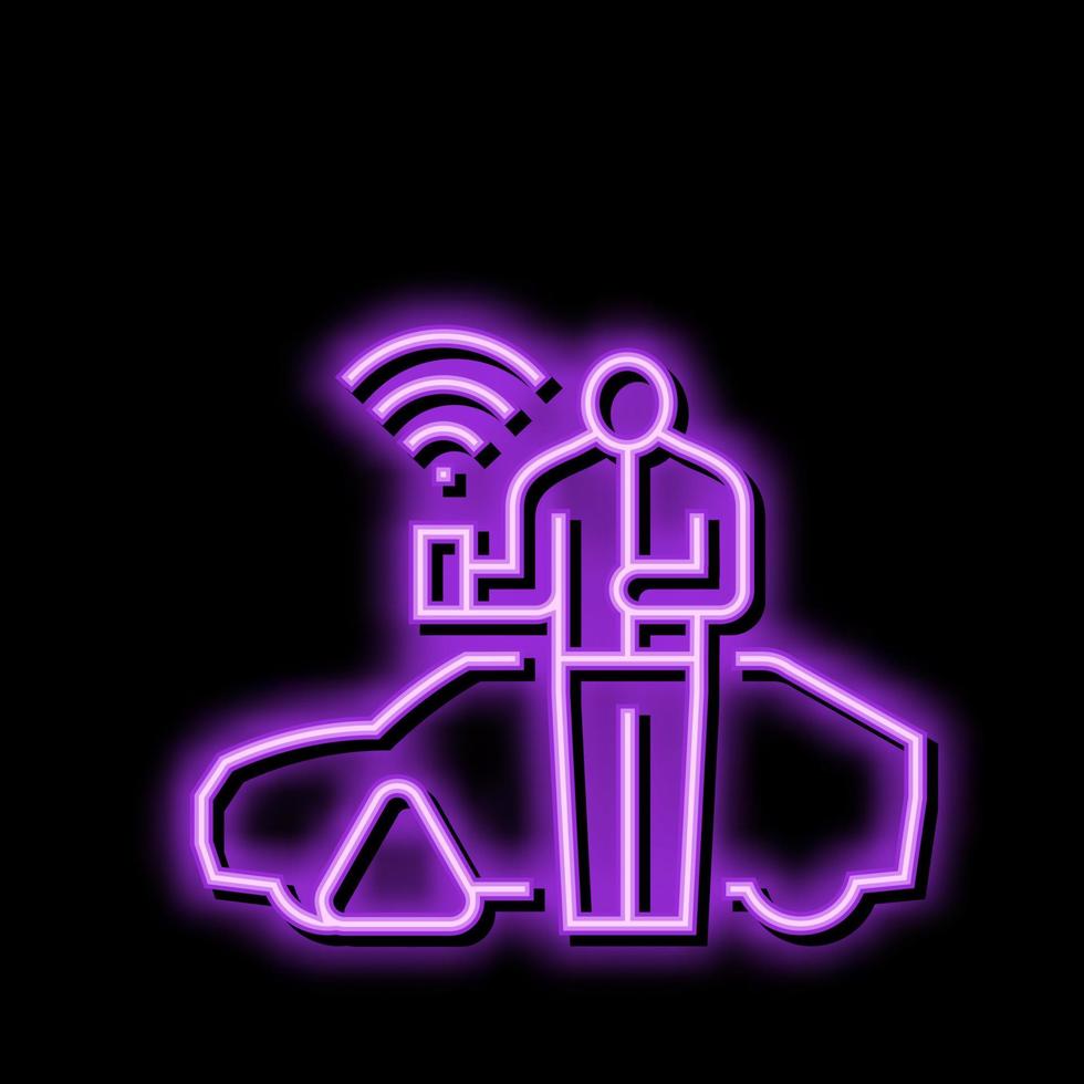 highway assistance neon glow icon illustration vector