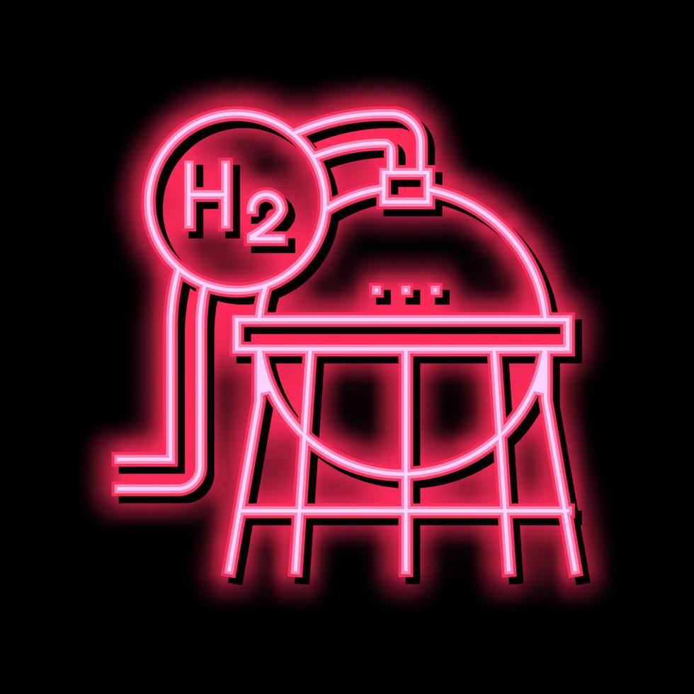 industrial use hydrogen neon glow icon illustration vector