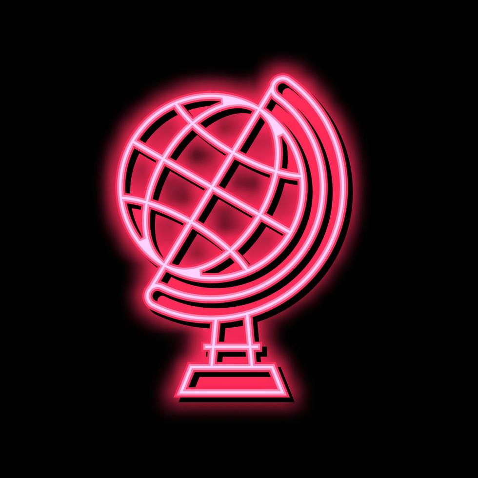 geographic globe neon glow icon illustration vector
