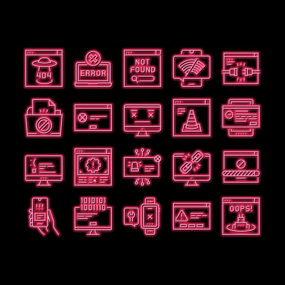 Not Found Web Page neon glow icon illustration vector