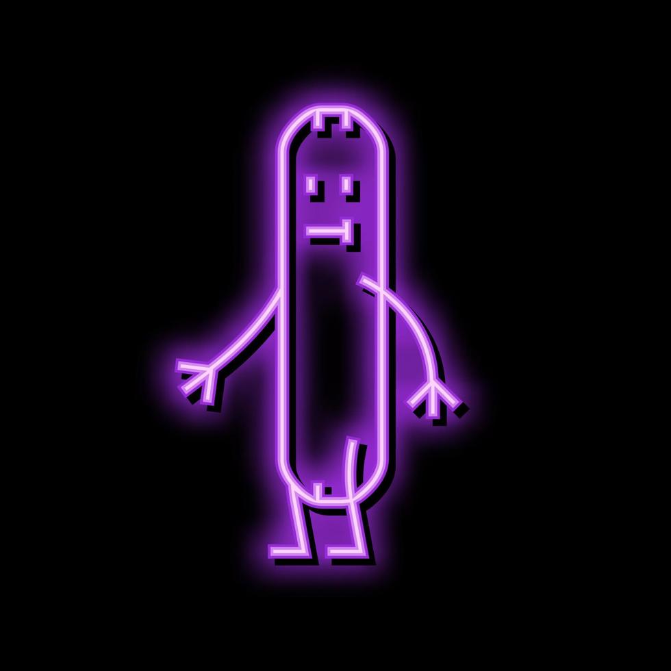 frankfurter meat character neon glow icon illustration vector