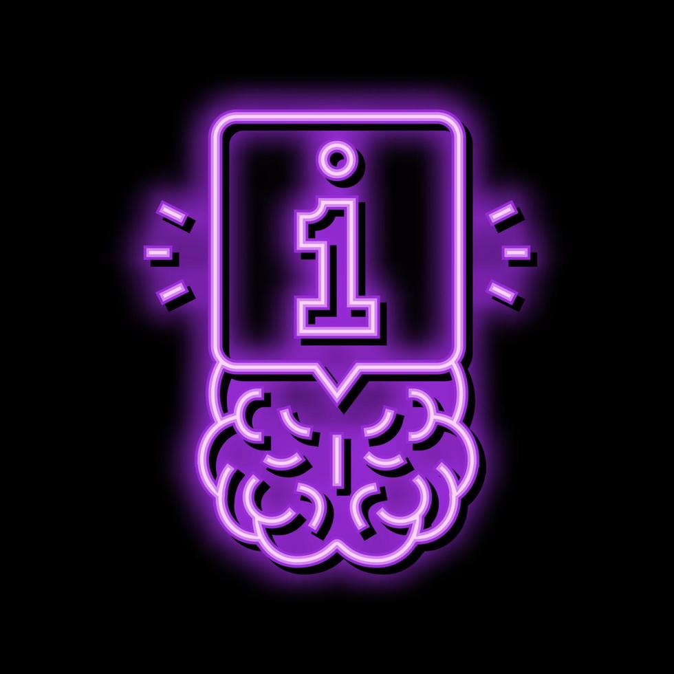 information brain neon glow icon illustration vector
