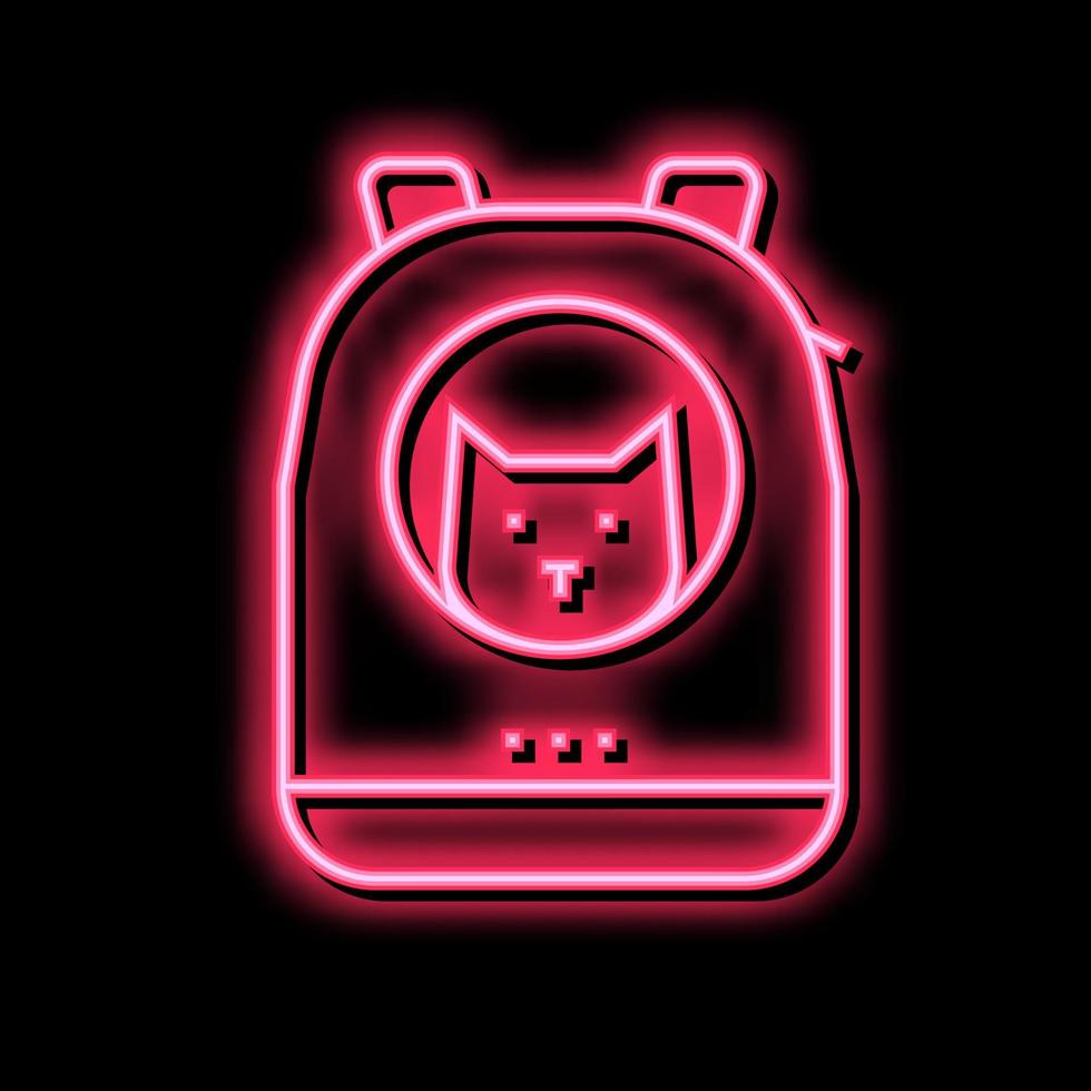 backpack for cat carrying neon glow icon illustration vector