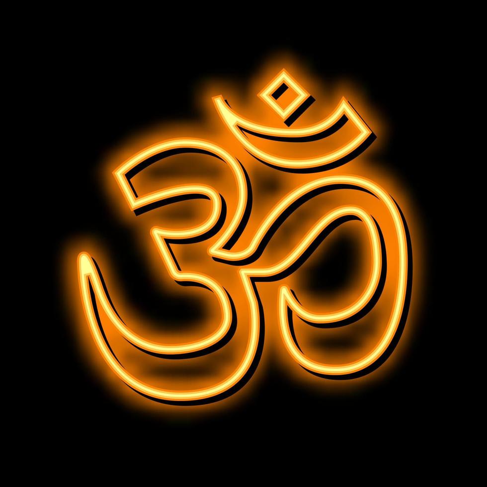 hinduismo religión neón resplandor icono ilustración vector