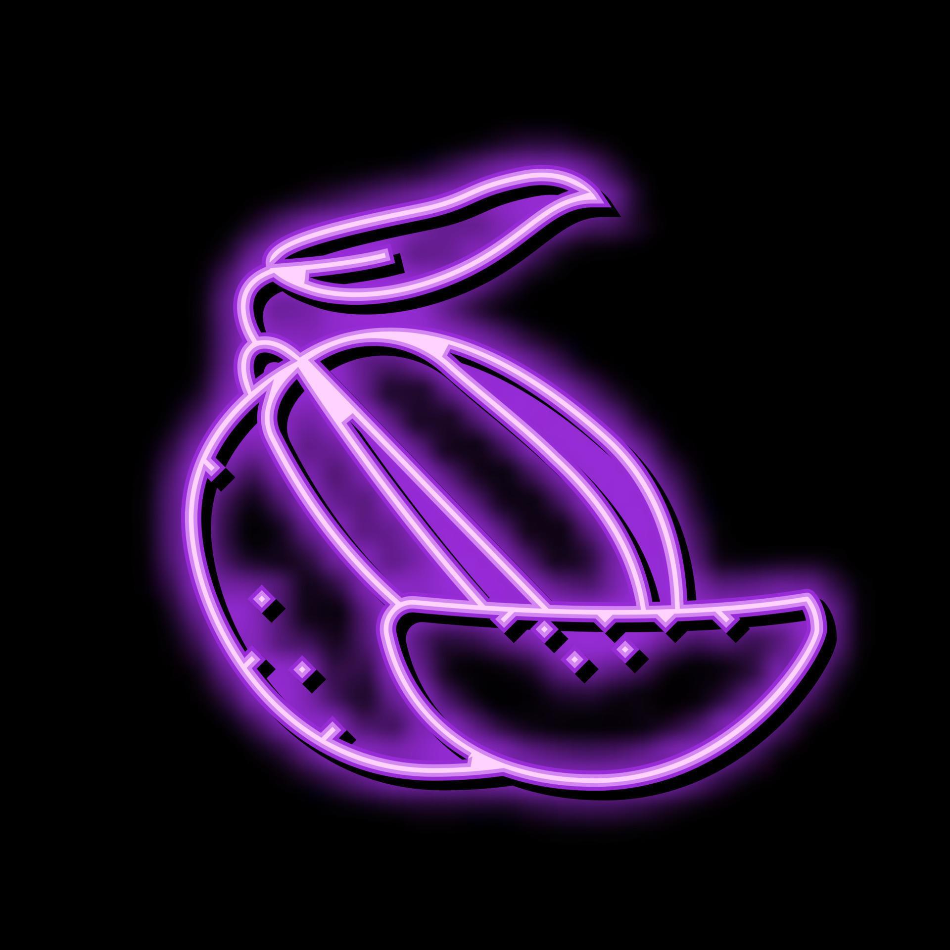 mango cut slice leaf neon glow icon illustration 20374752 Vector Art at