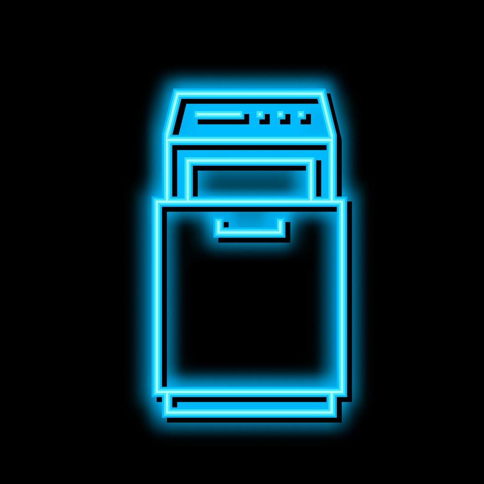 trash compactor neon glow icon illustration vector