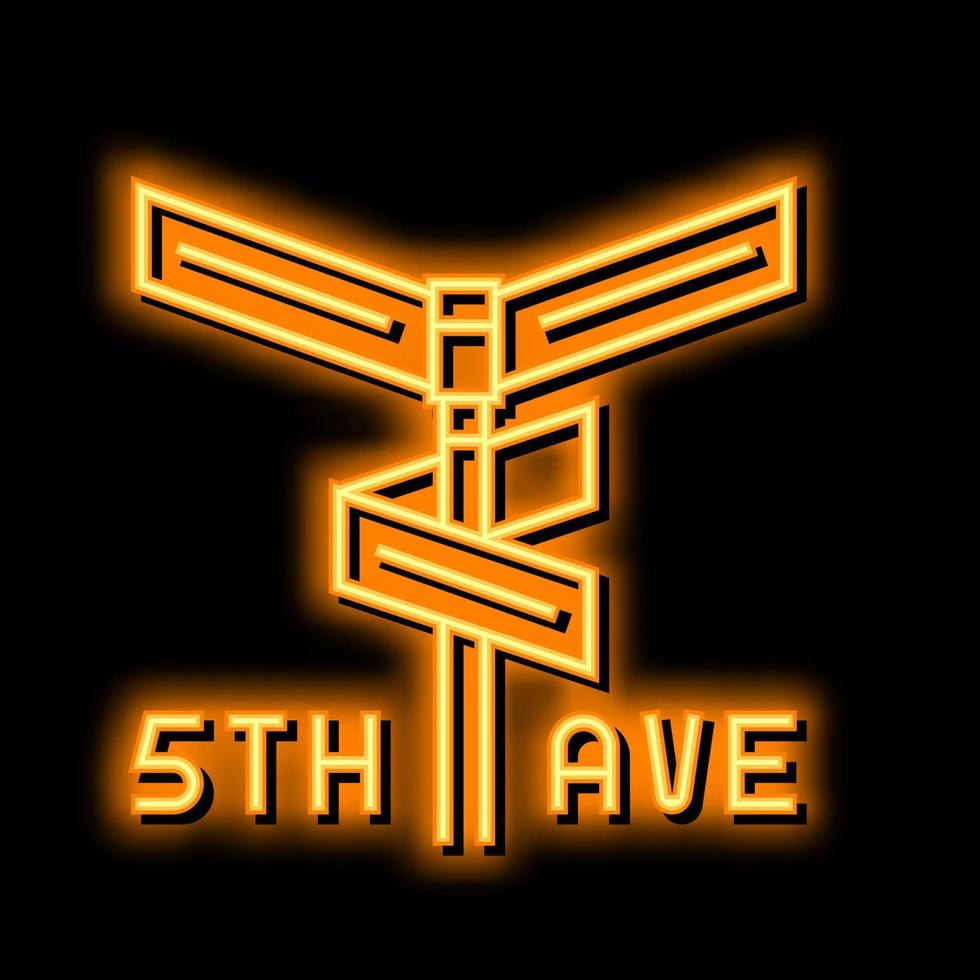 avenue 5th neon glow icon illustration vector