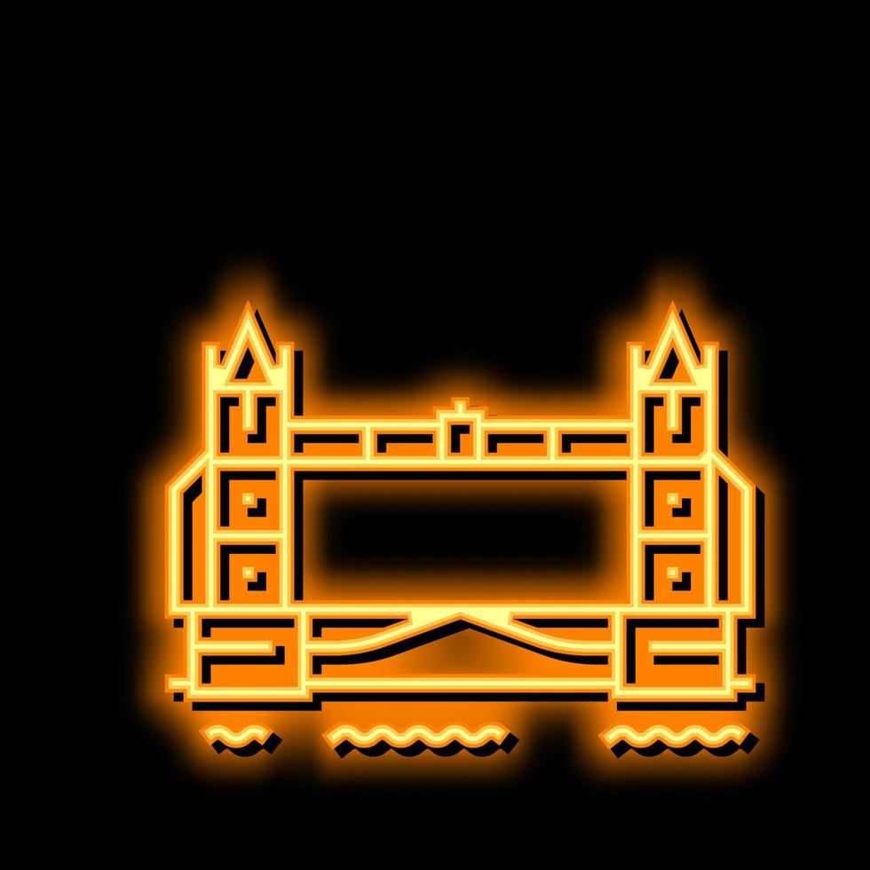 tower london bridge neon glow icon illustration vector