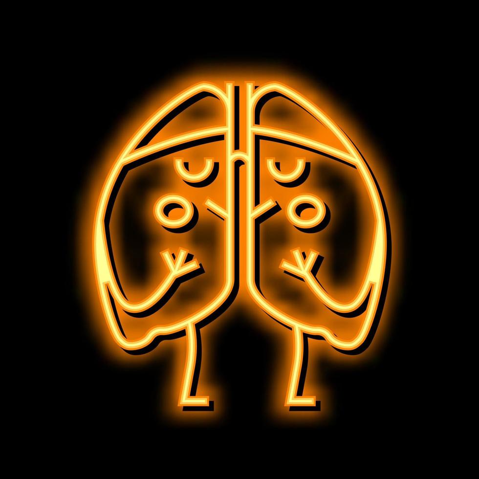 lungs kid health neon glow icon illustration vector