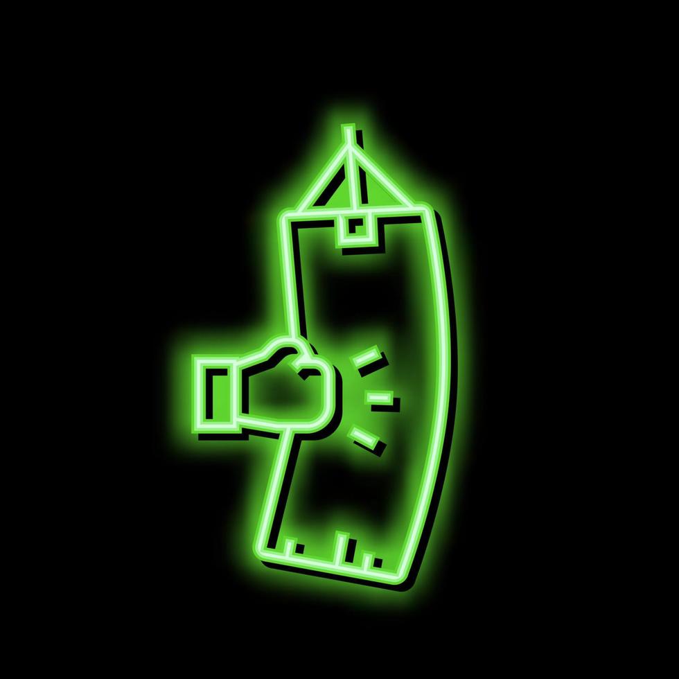boxing mens leisure neon glow icon illustration vector