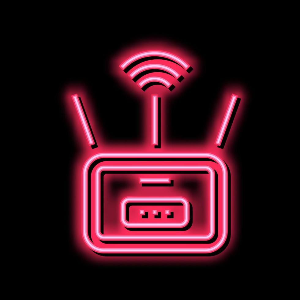 wifi router neon glow icon illustration vector
