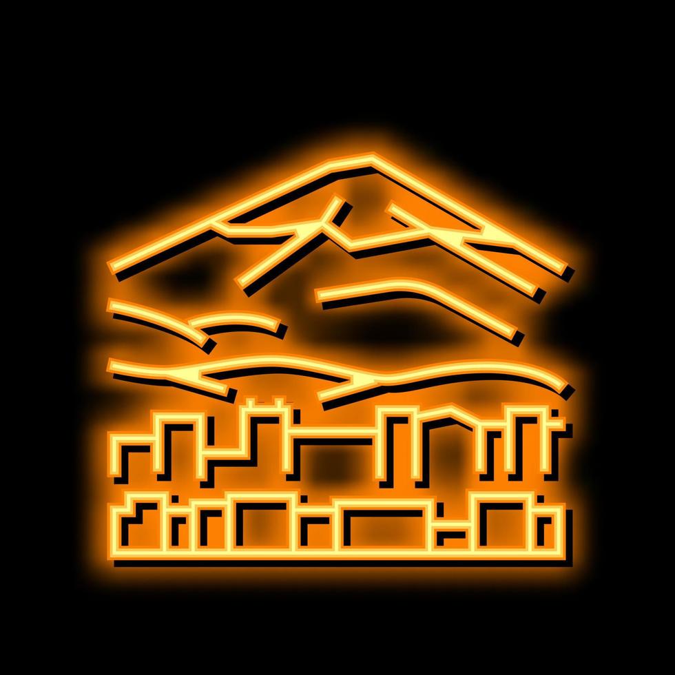 fujiyama mountain neon glow icon illustration vector