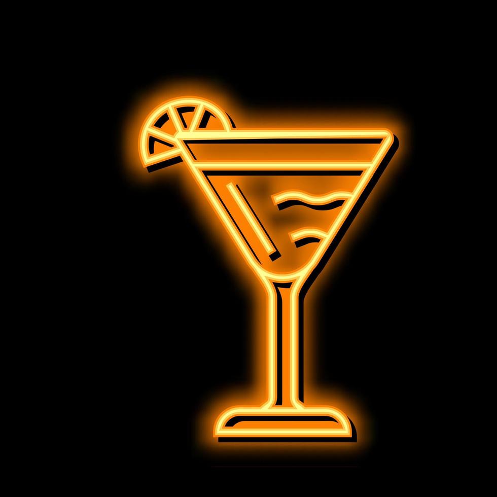daiquiri cocktail glass drink neon glow icon illustration vector