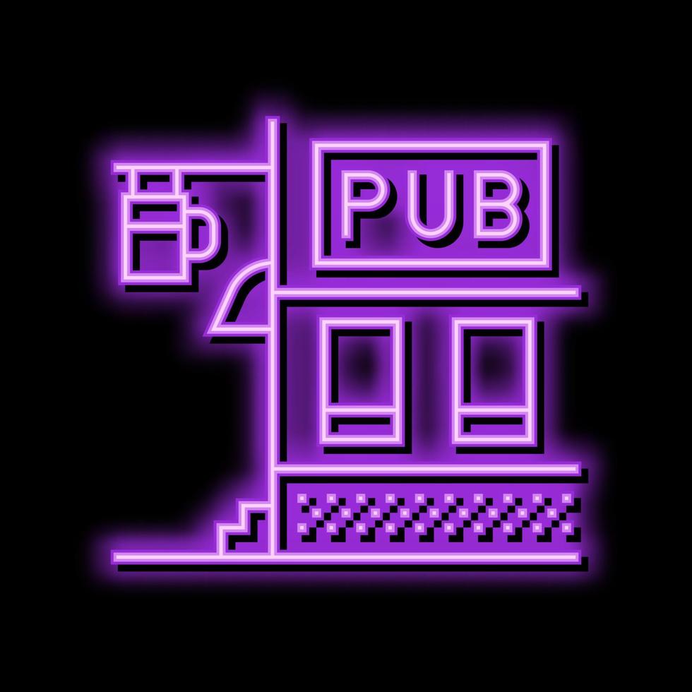 pub beer drink neon glow icon illustration vector
