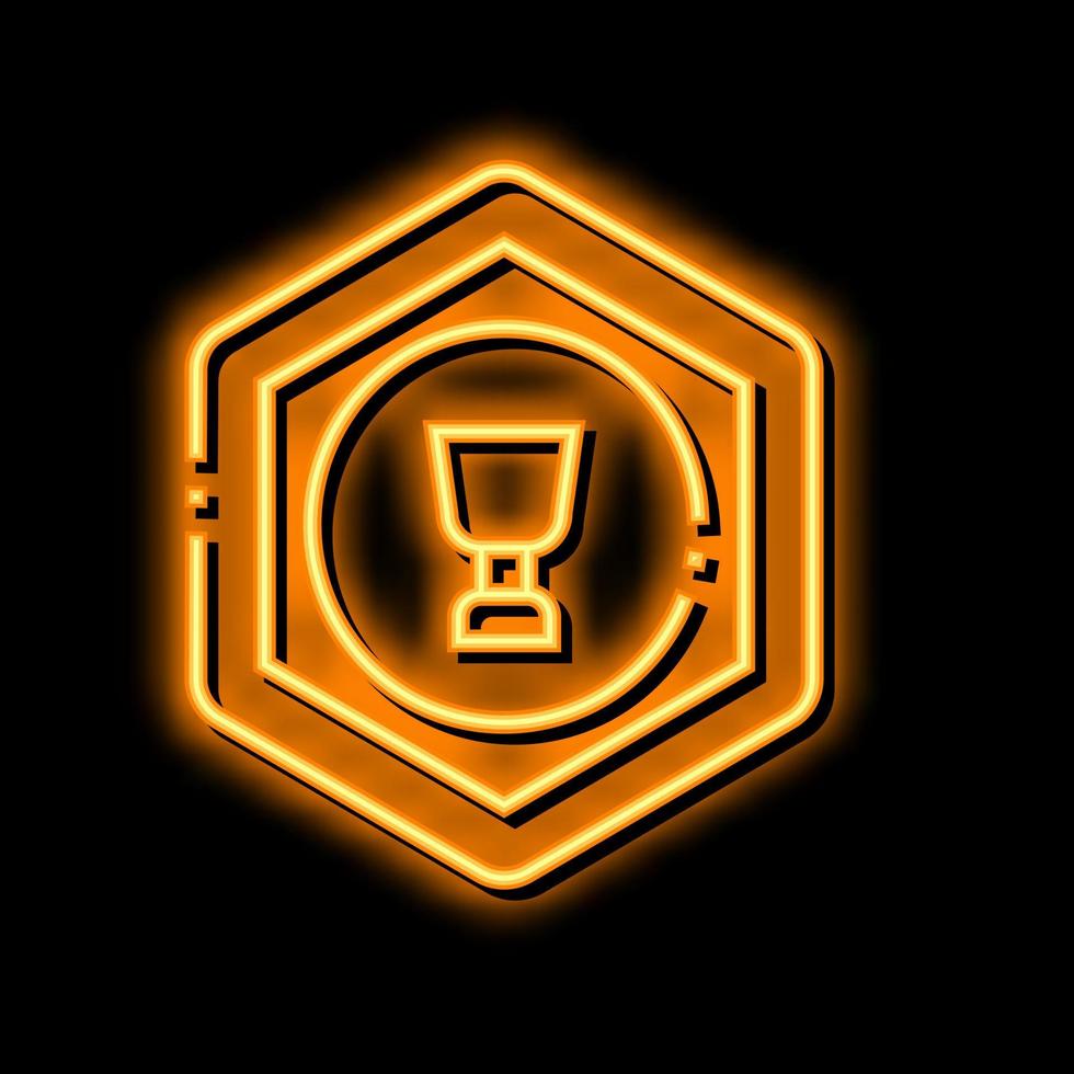 silver cup game reward neon glow icon illustration vector