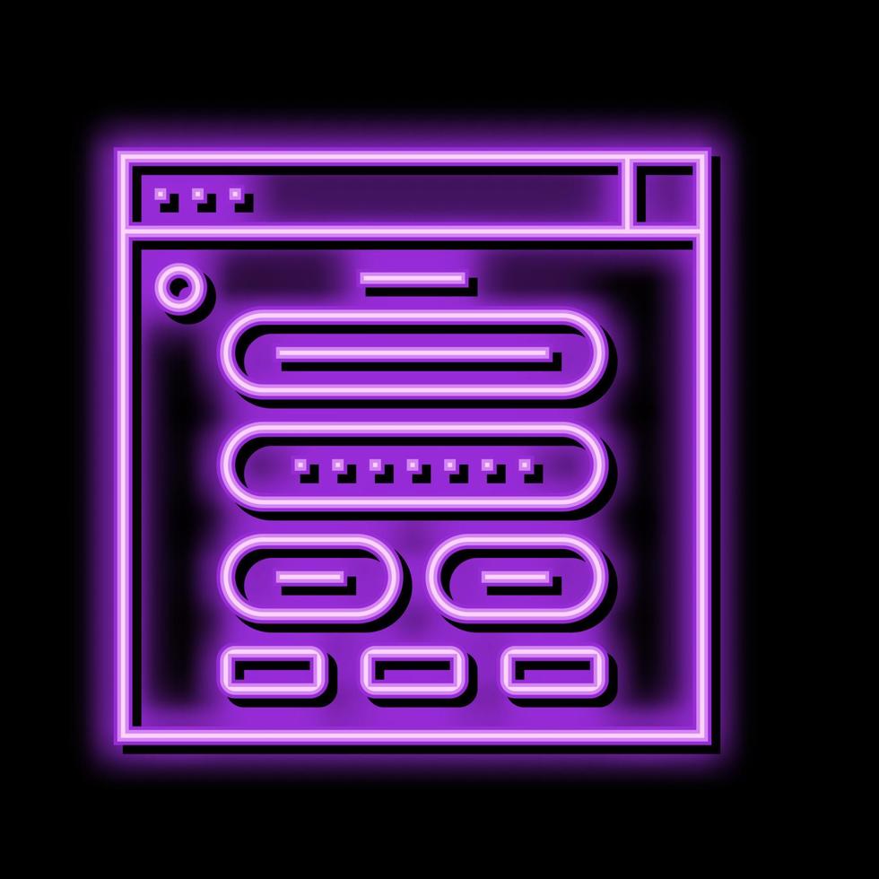 web form registration neon glow icon illustration vector