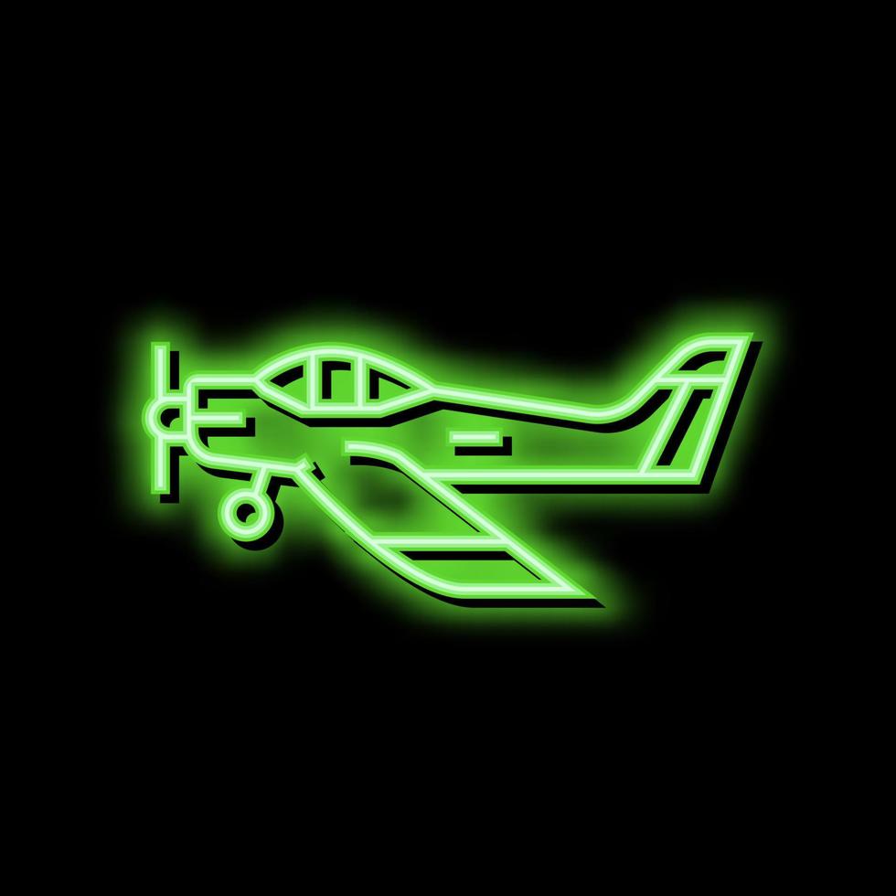 airplane flight school neon glow icon illustration vector