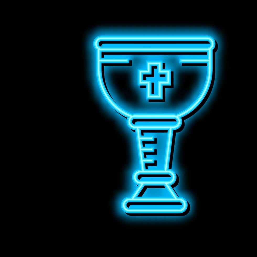 wine christianity cup neon glow icon illustration vector