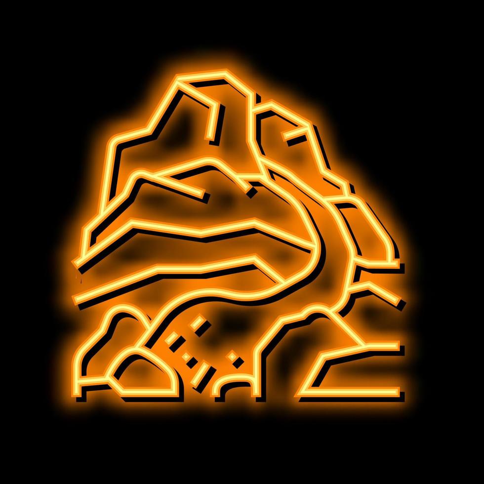mountain river neon glow icon illustration vector