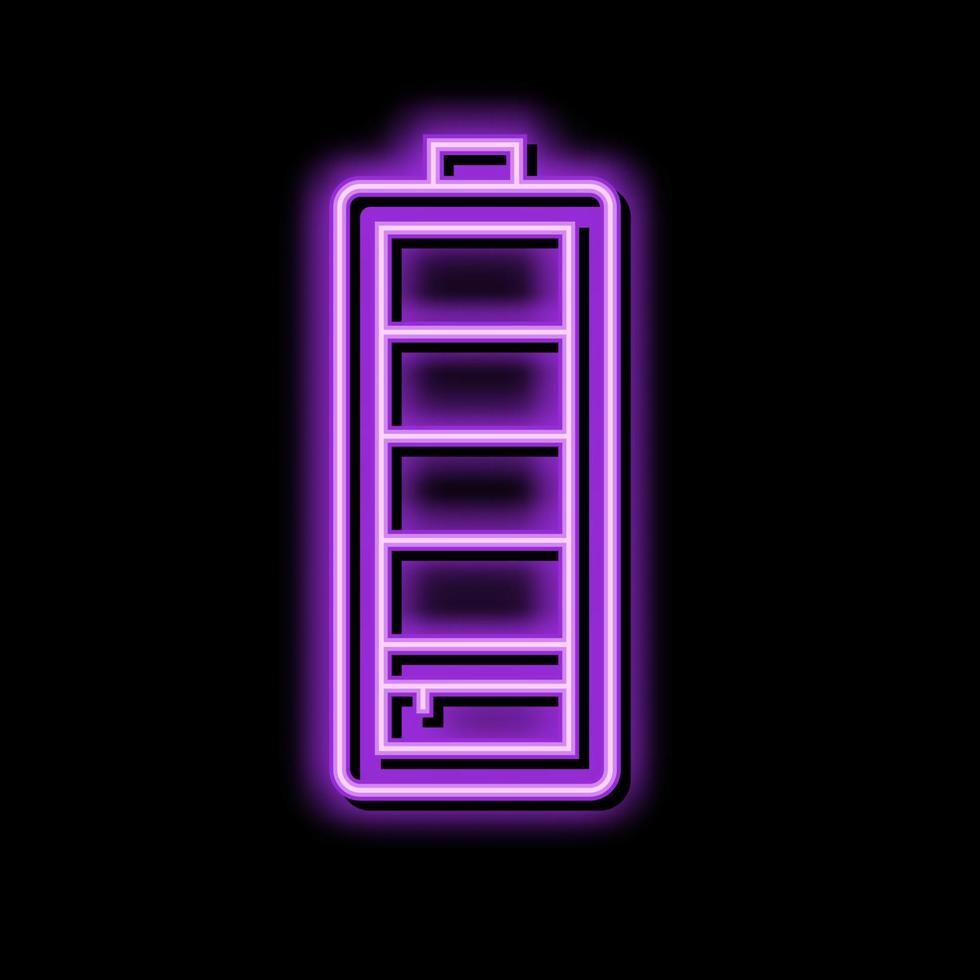 low battery power energy neon glow icon illustration vector