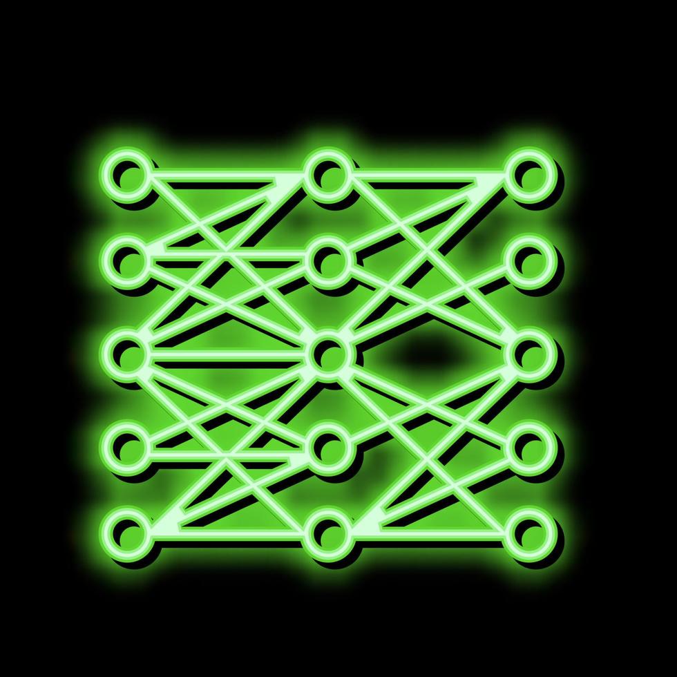 multilayer neural network neon glow icon illustration vector