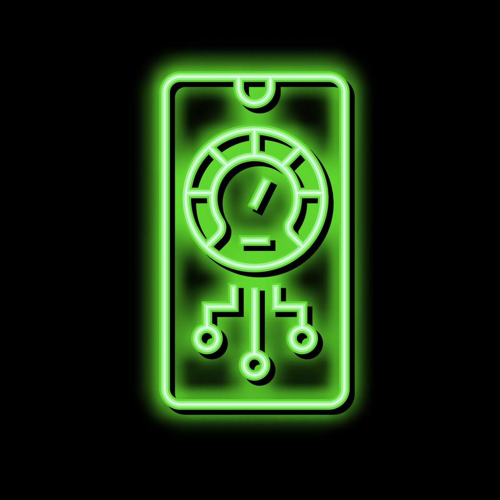 phone optimize app neon glow icon illustration vector