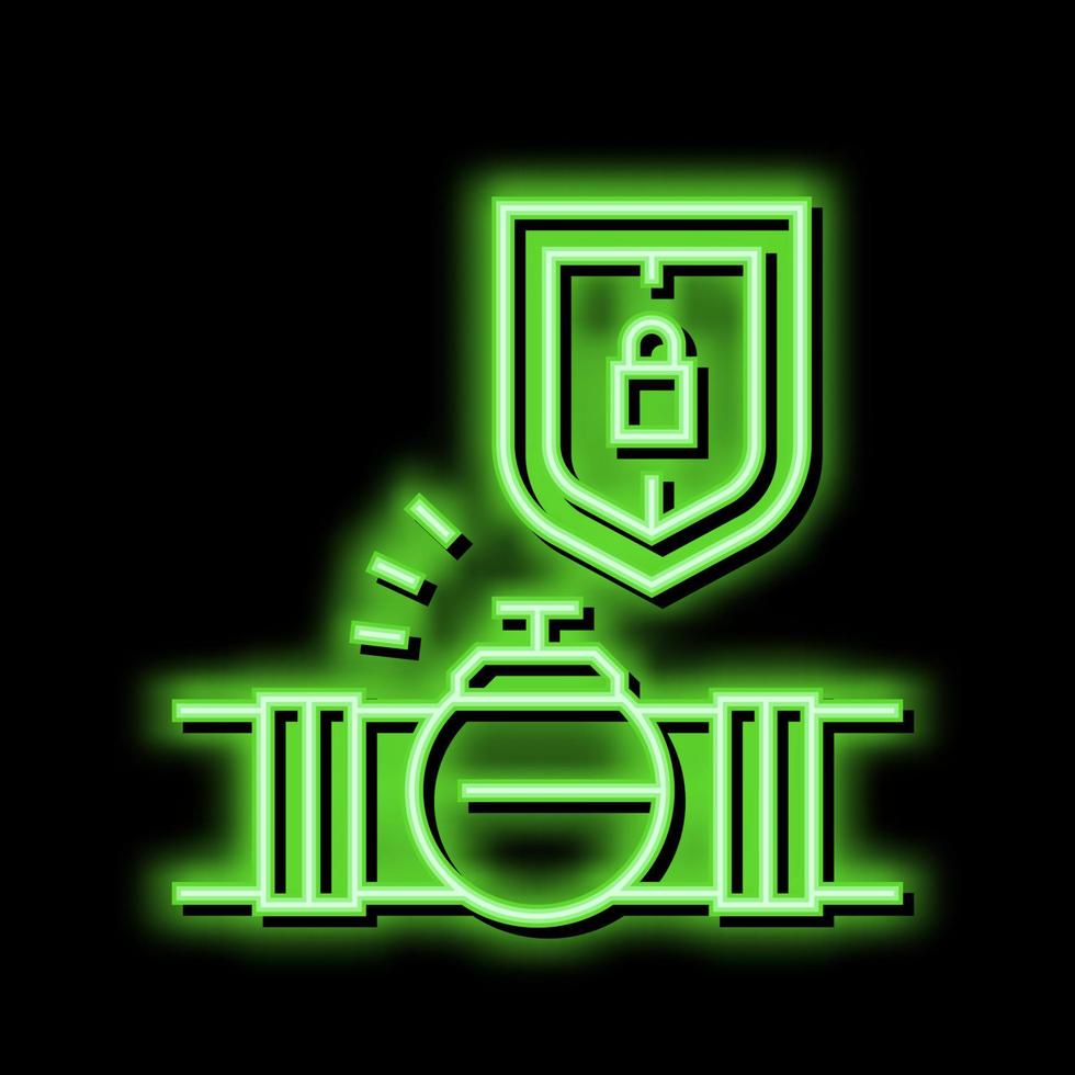 protection system of pipeline construction neon glow icon illustration vector