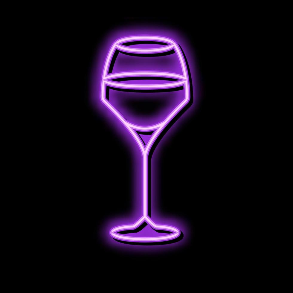 cocktail wine glass neon glow icon illustration vector