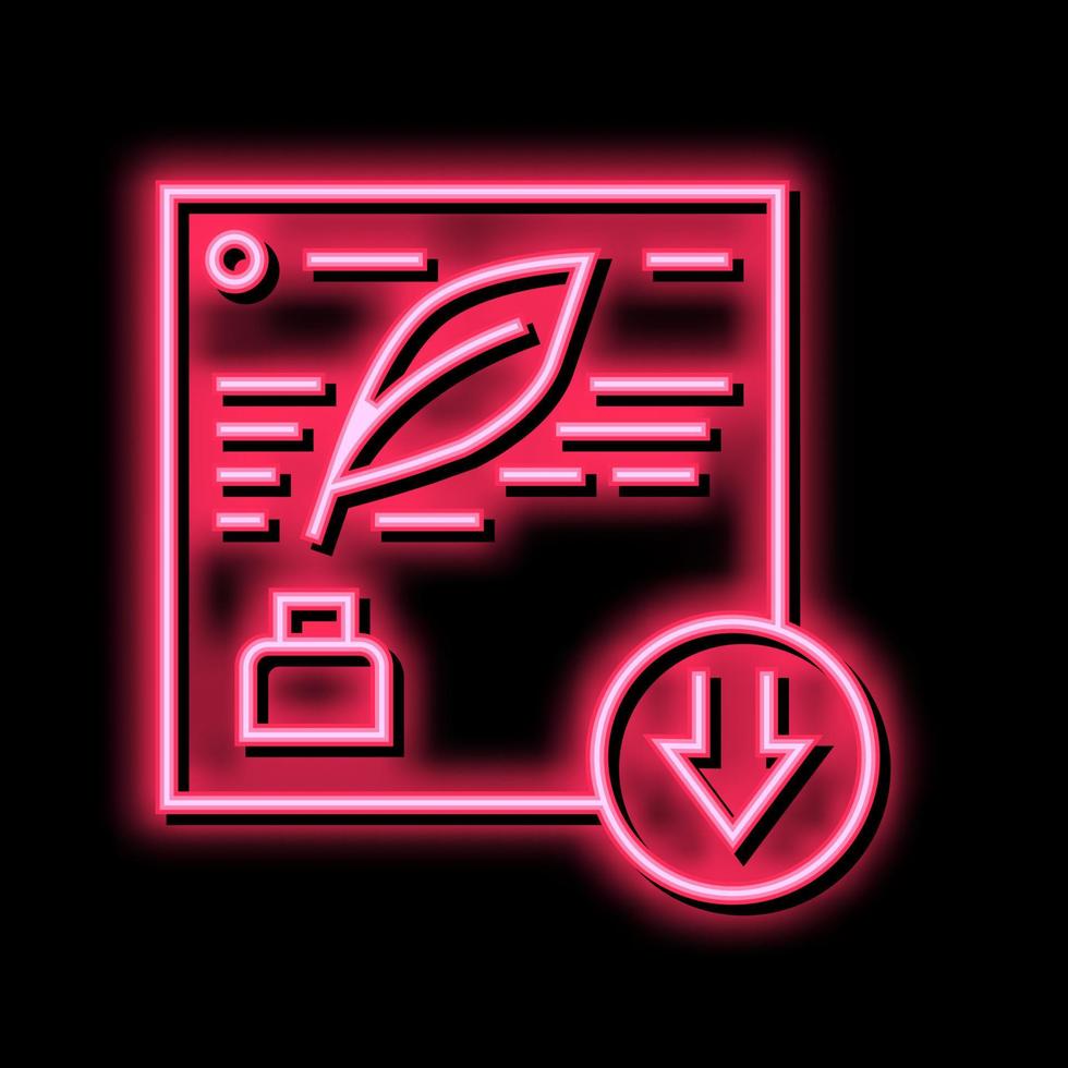 writing description neon glow icon illustration vector